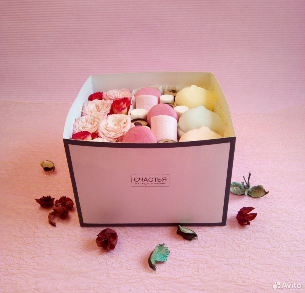Цветы в коробке, коробочки с цветами, сладости купить на Зозу.ру - фотография № 3