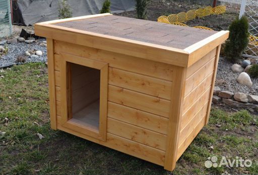 Тёплая будка с деревянной крышей для хаски купить на Зозу.ру - фотография № 7