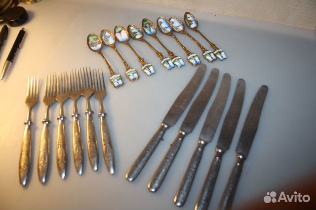 Ложки эмаль СССР, ножи-вилки СССР
