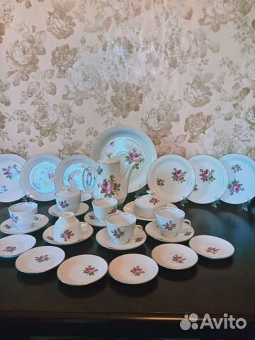 Чайно-кофейный сервиз гдр Кольдиц винтаж