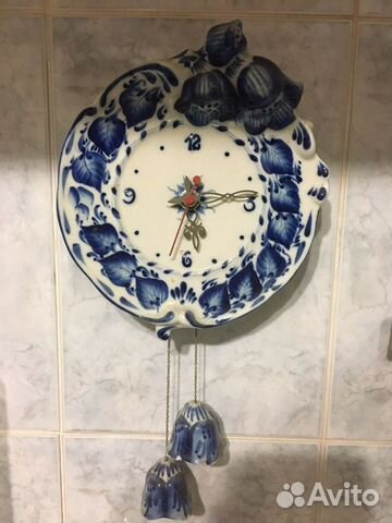 Часы гжель