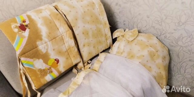 Бортики +балдахин в детскую кроватку