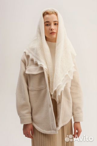 Оренбургский пуховый платок 100х100см арт П4100-02