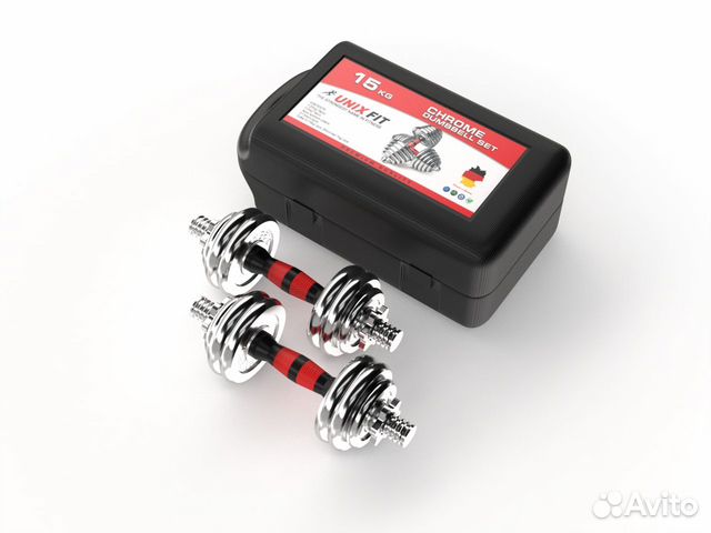 Набор гантелей unixfit в кейсе 15kg