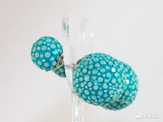 Серьги диор из кожи ската