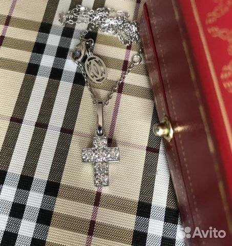 Крест Cartier белое золото с бриллиантами Крест Cartier белое золото с бриллиантами
