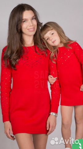 Новые одинаковые Ffamily look вязаные платья для м