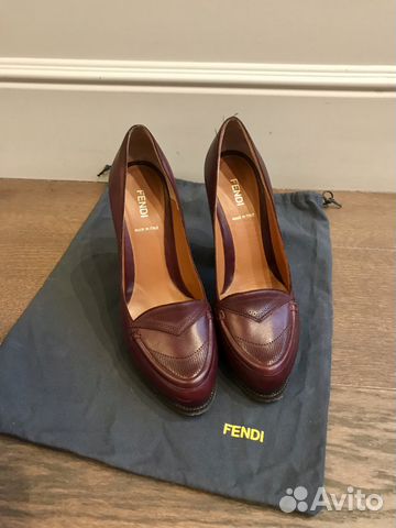 Туфли Fendi коричнего-вишневые 38 размера