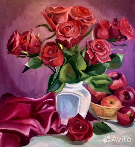 Картина маслом Цветы « Розы»