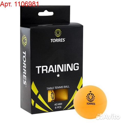 Мяч для наст. тенниса Torres Training 1x оранжевый