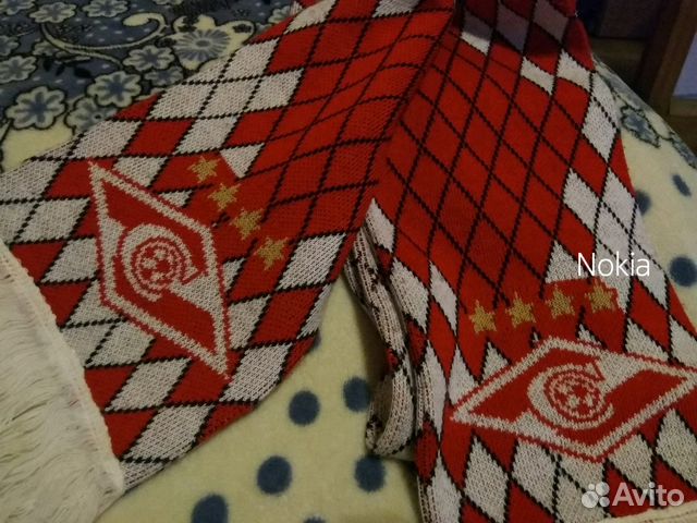 Шарф спартаковский, ромбики