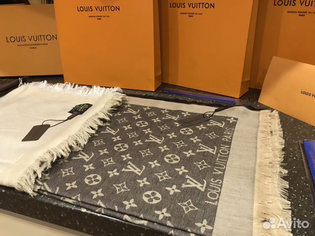 Платок Louis Vuitton палантин LV кашемир шаль шёлк