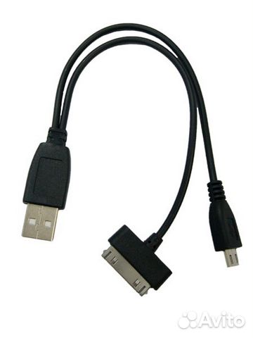 Переходник USB - micro USB + iPhone 4, SAMSUNG Tab