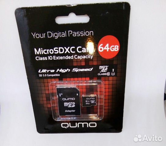 Карта памяти MicroSD 64GB +адаптер