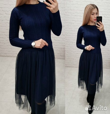 Платье Вязанное- Новое Платье Вязанное- Новое