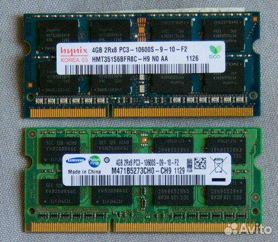 Оперативная память so-dimm DDR3 2 по 4gb