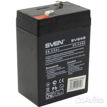 Аккумулятор свинцово-кислотный 6V 4.5 AH Sven