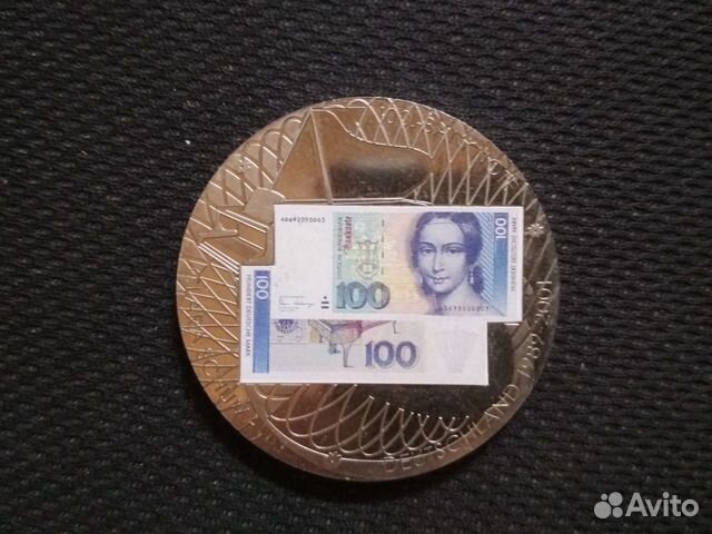 Памятная медаль Германия фрг 100 марок 2001 год