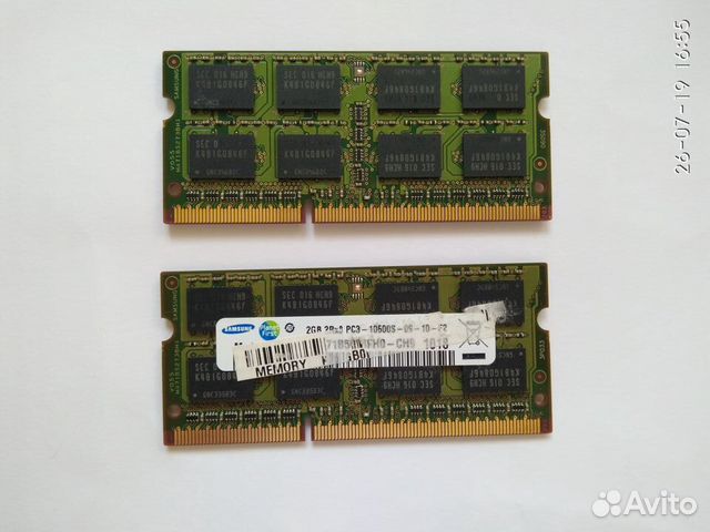 Ddr3 2gb 2шт для ноута