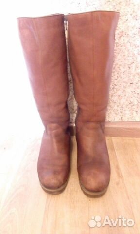 Зимние-кожаные сапоги