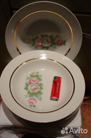 Тарелки мелкие и глубокие, фарфор, СССР