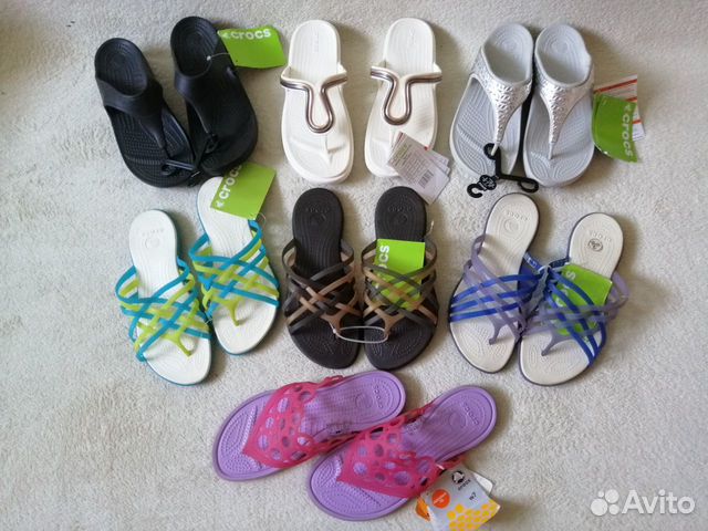 Пантолеты, шлепки, сланцы, вьетнамки Crocs W7
