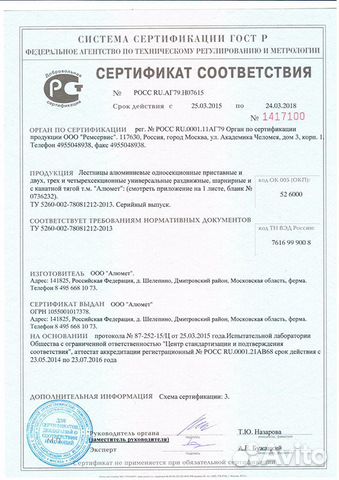 Лестница односекционная alumet P1 9116