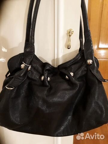 Сумка кожаная чёрная