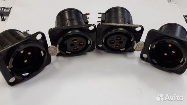 Разъём Xlr-m, xlr-f. gold pin