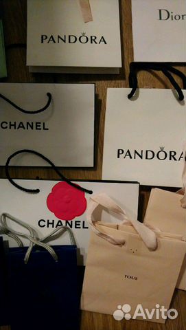 Фирменные пакеты Dior, Pandora, Chanel, Tous, Swar