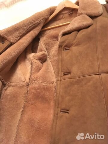 Мужская дубленка (бежевая, новая) размер 52
