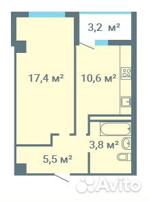 1-к квартира, 40.5 м², 3/19 эт.