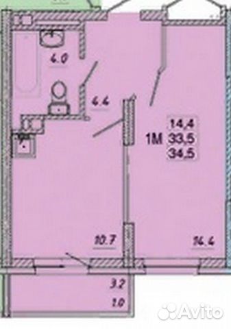 1-к квартира, 33.6 м², 22/23 эт. 1-к квартира, 33.6 м², 22/23 эт.
