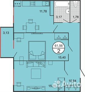 2-к квартира, 61 м², 5/7 эт. 2-к квартира, 61 м², 5/7 эт.