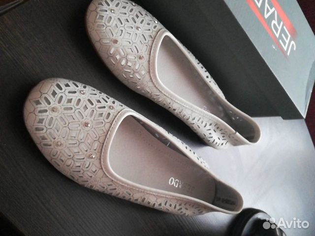 Балетки кожаные