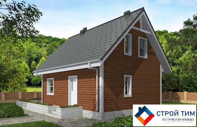 Строительство домов из газоблока 6х8, 1,5 этажа Строительство домов из газоблока 6х8, 1,5 этажа