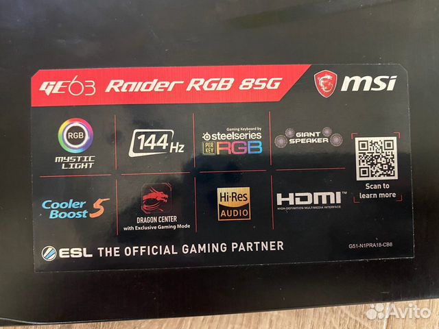 MSI Raider GE63 (core i7, RTX 2080) на гарантии
