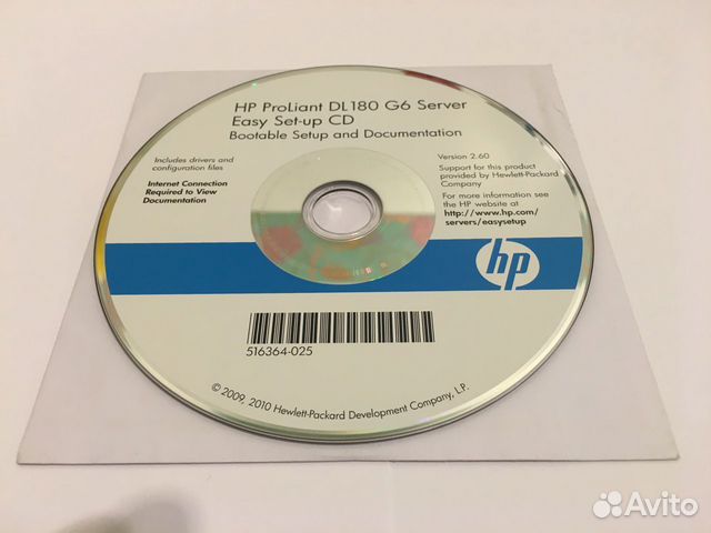 Диск HP ProLiant DL180 G6 Server Easy Set-up CD Диск HP ProLiant DL180 G6 Server Easy Set-up CD