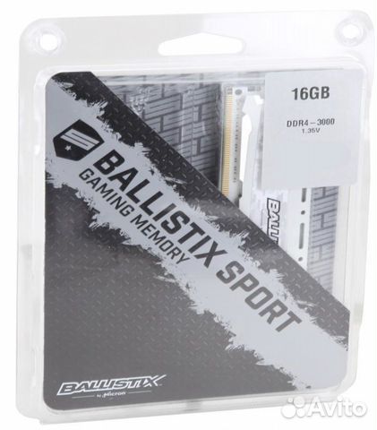 Новая Ballistix Sport LT 16GB (1 x 16GB) DDR4 3000 Новая Ballistix Sport LT 16GB (1 x 16GB) DDR4 3000