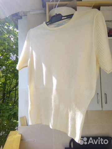 Glenfield молочный шерстяной свитер с коротким рук Glenfield молочный шерстяной свитер с коротким рук