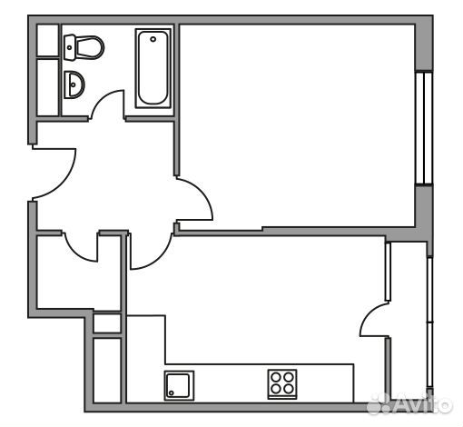1-к квартира, 41.9 м², 5/10 эт. 1-к квартира, 41.9 м², 5/10 эт.