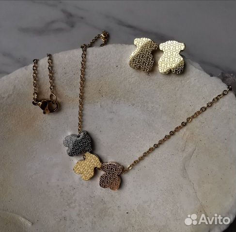 Браслет серьги кулон Тоус Tous комплект Браслет серьги кулон Тоус Tous комплект
