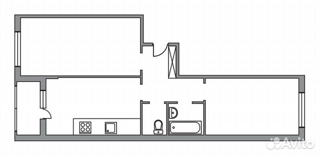2-к квартира, 61.3 м², 1/6 эт.