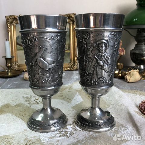 2 Бокала (кубка) для вина (пива). Охота. 350 мл