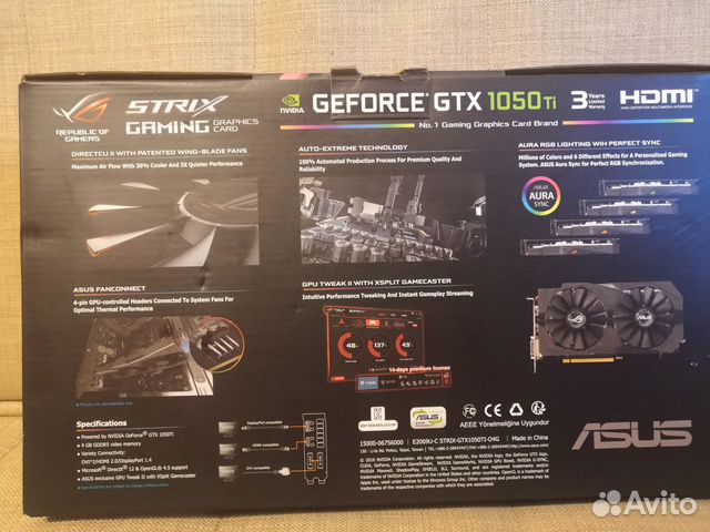Видеокарта asus GeForce GTX 1050 Ti 4GB Видеокарта asus GeForce GTX 1050 Ti 4GB
