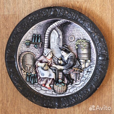 Керамическая тарелка 36см, большая (лепнина)