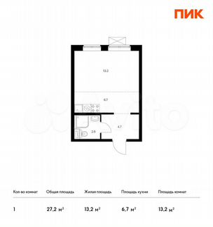 Квартира-студия, 27.2 м², 8/14 эт.