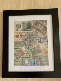 Рамка с коллекцией бумажных денег