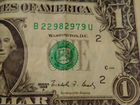 1доллар 1988 г 100 долларов красивый номер,монеты
