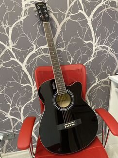 Чёрная акустическая гитара Elitaro 40